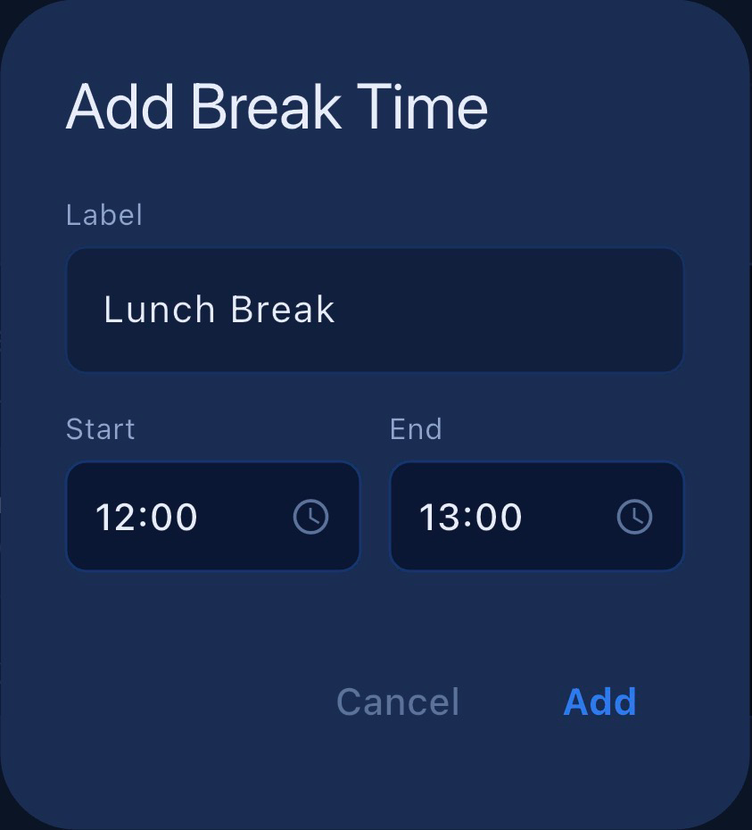 Time-based break in Setup