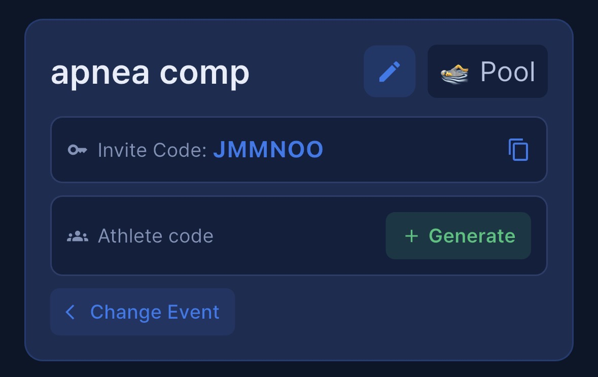Setup — Athlete (broadcast) code