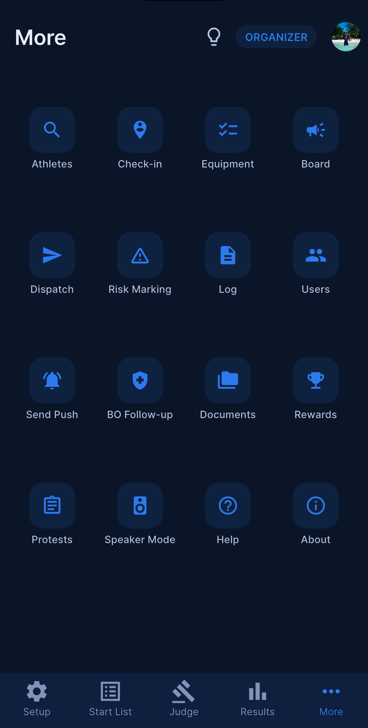 The More tab icon grid