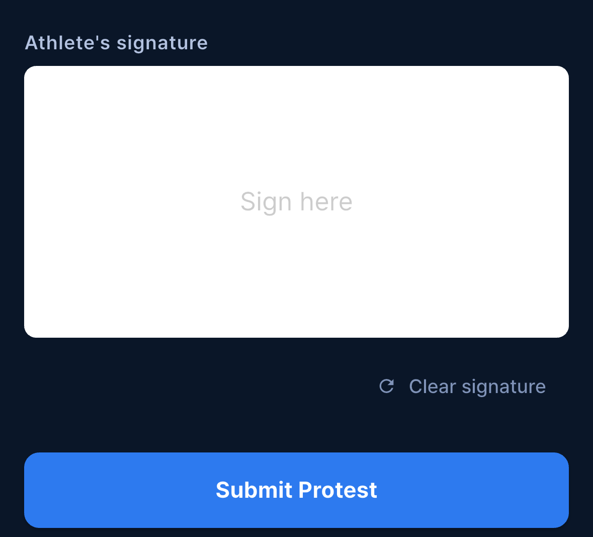 Protest signature pad