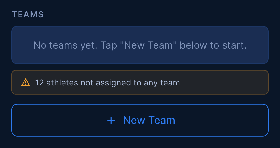 Teams section in Setup